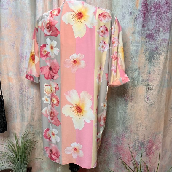 VTG 📌Michele Boyard 90s Floral Design Long Blouse with Double Row Button Down - Picture 2 of 16